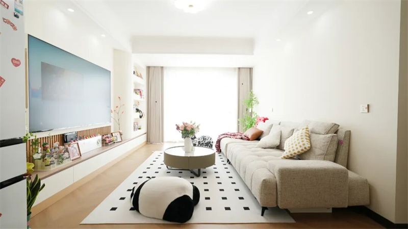 105㎡原木奶油風(fēng)婚房裝修，被溫柔包裹的每一天，家的松弛感拿捏住了！